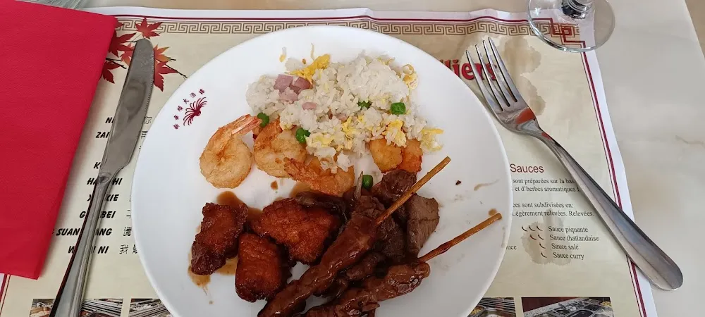 Riz Cantonnais Brochettes de Poulet